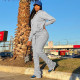 Solid Fleeced Hoodie Pile Pants Two Piece Sets HHF-9100