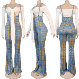 Sexy Off-shoulder Tie Up Top And Print Sling Jumpsuits Two Piece Sets FSXF-188