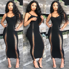 Sexy Hollow Bandage Slim Sling Dress FSXF-80