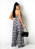 Sexy Printed Wrap Chest Wide Leg Pants 2 Piece Sets XMY-9319 