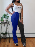 Casual Color Block Ruched Pants NY-2051