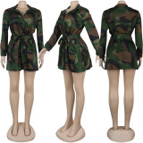 Plus Size Casual Lapel Camouflage Coat NY-8860