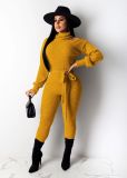 Solid Color High Neck Long Sleeve Jumpsuits NY-8876
