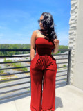 Solid Sexy Off Shoulder Wide Leg Jumpsuit ANDF-0605