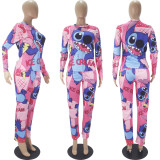 Cartoon Print Long Sleeve Homewear Pajamas Sets SHD-9807