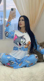 Cartoon Print Long Sleeve Homewear Pajamas Sets SHD-9807