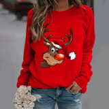 Plus Size Christmas Long Sleeve O Neck Sweatshirt SXF-20135