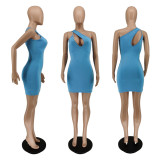 Sexy One Shoulder Sleeveless Mini Dress CJF-BC3027