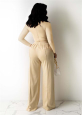 Solid Long Sleeve Two Piece Pants Set FENF-196