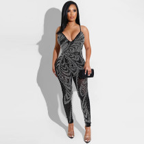 Sexy Hot Drilling Spaghetti Strap Jumpsuit BY-5280