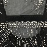 Sexy Hot Drilling Pearls Mesh Backless Club Dress BY-5330