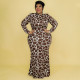 Plus Size Printed Long Sleeve Maxi Dress NNWF-7391