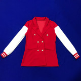 Casual Patchwork Long Sleeve Blazer Coat MEI-9221