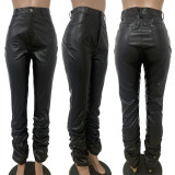 Plus Size PU Leather Skinny Stacked Pants LSD-8619-1