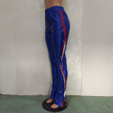 PU Leather Ruffle Side Skinny Pants BN-9312