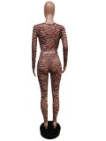 Sexy Mesh Printed Long Sleeve Bodysuit+Pants 2 Piece Sets MEM-88406