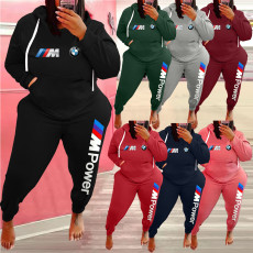 Plus Size Fleece Hoodies Casual Two Piece Sets WAF-77370