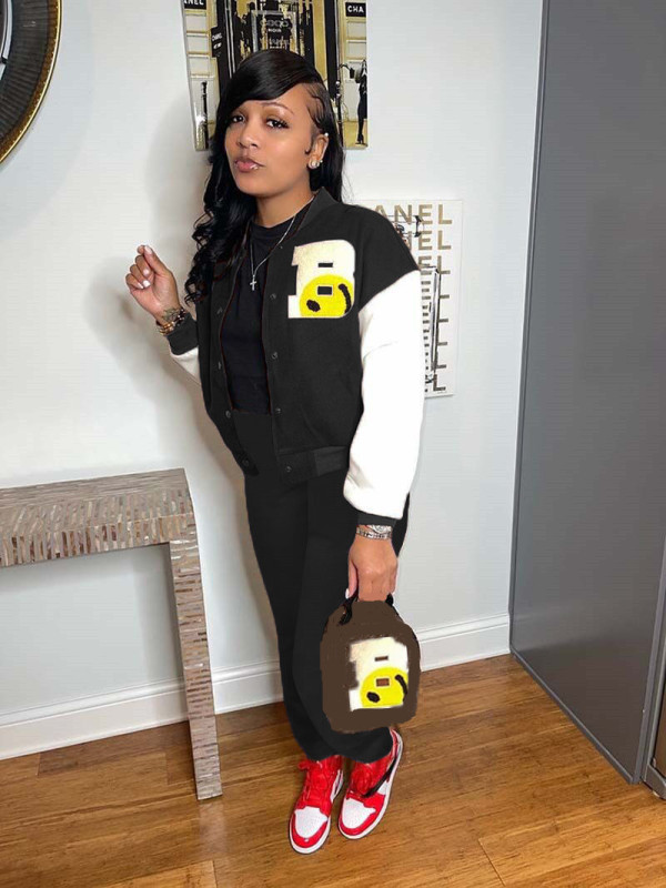 Casual Baseball Jacket And Pants 2 Piece Sets QYF-5099