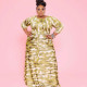 Plus Size 5XL Tie Dye 5XL Long Sleeve Maxi Dress BDF-8020