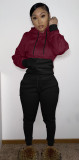 Casual Patchwork Fleece Hoodie Pants 2 Piece Sets SHA-86284