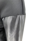 Plus Size Patchwork Full Sleeve Baseball Jacket FNN-8652