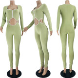 Sexy Long Sleeve Hollow Out Jumpsuit JZHF-8091