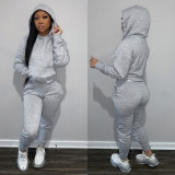 Casual Solid Hoodies Pants Two Piece Sets LSD-90355