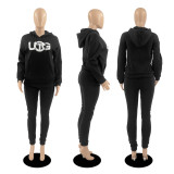 Casual Fleece Hoodies Pants Two Piece Sets DDF-88140