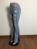 Denim Ripped Hole Flared Jeans LX-5010