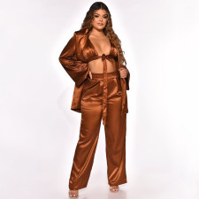 Sexy Long Cloak+Bra Top+Pants 3 Piece Sets CYF-10031