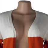 Knitted Striped Long Sleeve Sweatwer Cardigan FSXF-F332