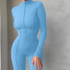 Solid Long Sleeve Tight Jumpsuit ME-S997