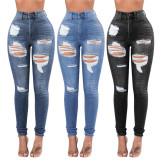 Plus Size Denim Ripped Hole Skinny Jeans MOF-6663
