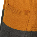 Contrast Color Knitted Midi Length Sweater Cardigan FSXF-F334