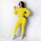 Solid Hoodies Long Sleeve Two Piece Pants Set TE-4365