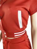 Casual Short Sleeve Baseball Jacket And Shorts 2 Piece Suits WUM-21208