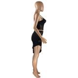 Sexy Mesh See Through Irregular Nightclub Skirt Sets NYMF-254