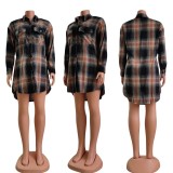 Plaid Long Sleeve Loose Shirt Top CY-6586