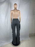 Solid Sexy Tassel Skinny Flared Pants SMD-82088