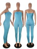 Solid Strapless Skinny One Piece Jumpsuits WSM-5162