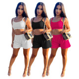 Solid Cami Top And Shorts 2 Piece Sets DDF-88146