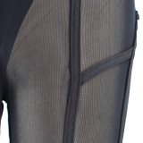 Plus Size Mesh Sleeveless Two Piece Pants Set HNIF-072