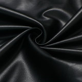 Plus Size PU Leather Half Sleeve Loose Dress NY-2293