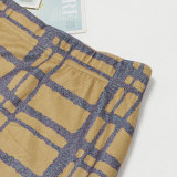 Plaid V Neck Crop Top Long Skirt 2 Piece Sets NY-2295