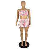 Sexy Printed Tube Top And Shorts 2 Piece Sets LINW-9334