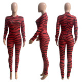 Sexy Mesh Printed See Through Long Sleeve Jumpsuit ME-8020