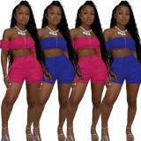 Sexy Off Shoulder Two Piece Shorts Set NYMF-260