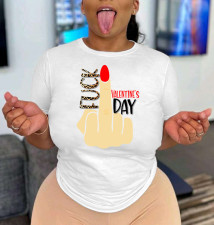 Valentine's Day Printed Casual O Neck T Shirt BDF-6010