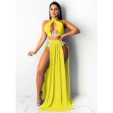 Solid Sexy Hollow Out Bikinis 3 Piece Sets NYMF-T01