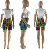 Plus Size Suspenders Shorts+T Shirt 2 Piece Sets NYMF-CL202